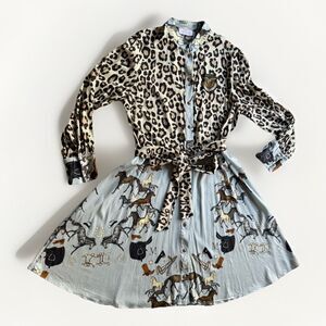 Mucho Gusto Dutch Handmade Maximalist Luxury Bold Dress M Leopard Mob Wife €439